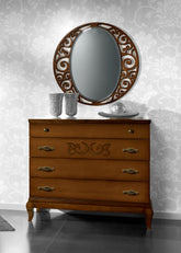 Comò Contenitore classico in legno finitura ciliegio con decoro in noce collezione Arte D'Angiò Piombini Mobili Classici Italiani P4104